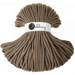 Gruby sznurek pleciony Bobbiny 9 mm, 100 m, Kawowy