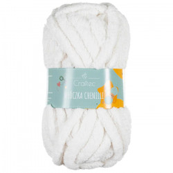 Gruba pluszowa włóczka 20 mm Chenille, 25,6 m, Biała №4