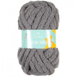 Gruba pluszowa włóczka 20 mm Chenille, 25,6 m, Ciemnoszara №8