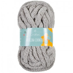 Gruba pluszowa włóczka 20 mm Chenille, 25,6 m, Szara №9