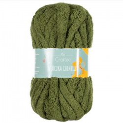 Gruba pluszowa włóczka 20 mm Chenille, 25,6 m, Zielona №2