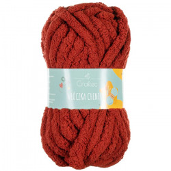 Gruba pluszowa włóczka 20 mm Chenille, 25,6 m, Zakurzona czerwień №12