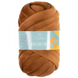 Gruba włóczka Tube welurowa do plecenia 20 mm, 19 m,  Brązowa №32