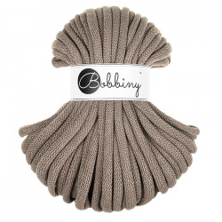 Gruby sznurek pleciony Bobbiny 9 mm, 30 m, Kawowy
