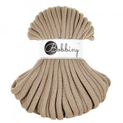 Gruby sznurek pleciony Bobbiny 9 mm, 100 m, Piaskowy