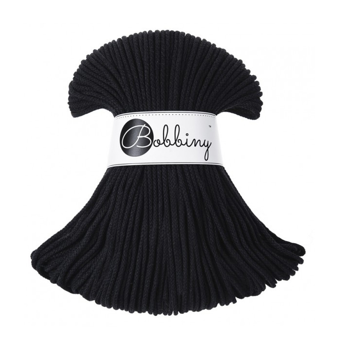 Sznurek pleciony do makramy i szydełkowania Bobbiny 3 mm, 100 m, Czarny