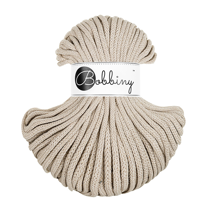 Sznurek pleciony do makramy i szydełkowania Bobbiny 5 mm, 50 m, Beżowy