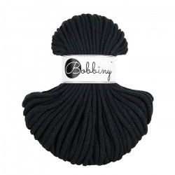 Sznurek pleciony do makramy i szydełkowania Bobbiny 5 mm, 50 m, Czarny