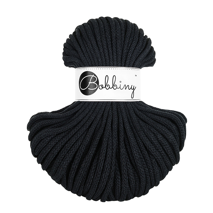 Sznurek pleciony do makramy i szydełkowania Bobbiny 5 mm, 50 m, Czarny