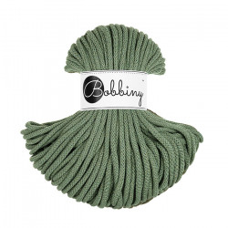 Sznurek pleciony do makramy i szydełkowania Bobbiny 5 mm, 50 m, Eukaliptusowa zieleń