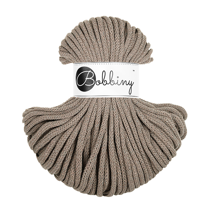 Sznurek pleciony do makramy i szydełkowania Bobbiny 5 mm, 50 m, Kawowy