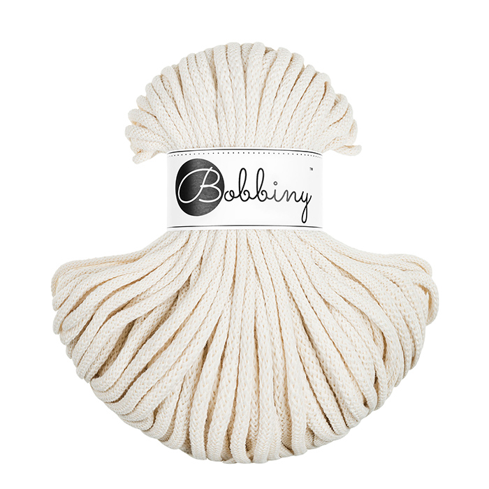 Sznurek pleciony do makramy i szydełkowania Bobbiny 5 mm, 50 m, Naturalny