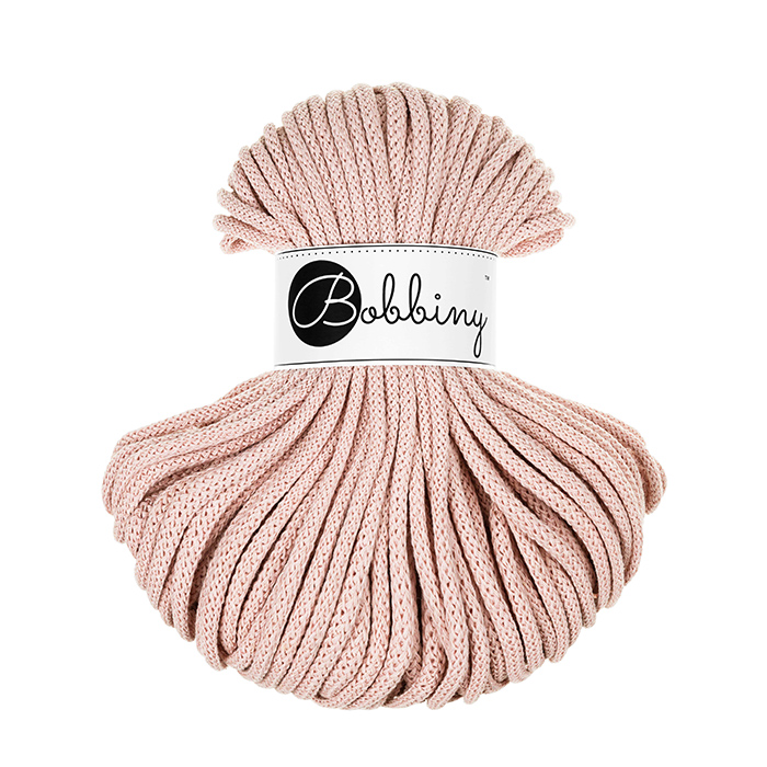 Sznurek pleciony do makramy i szydełkowania Bobbiny 5 mm, 50 m, Pastelowy róż