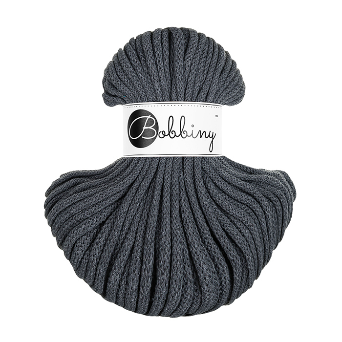 Sznurek pleciony do makramy i szydełkowania Bobbiny 5 mm, 50 m, Węglowy