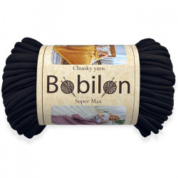 T-shirt Yarn Bobilon Chunky Super Max 2 cm Black Passion