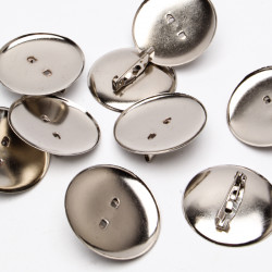 Baza broszki z talerzykiem 30 mm, metal - kolor srebro