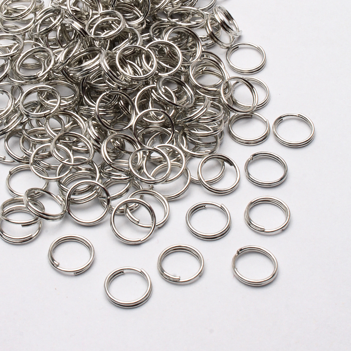 Ogniwka Kółeczka podwójne sprężynki 7 mm, metal - kolor srebrny