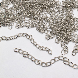 Przedłużka do łańcuszka 7cm, metal - kolor srebrny