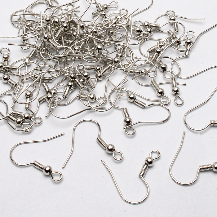 Bigle do Kolczyków 20 mm otwarte, metal - kolor srebrny