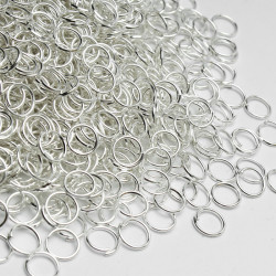 Ogniwka Kółeczka montażowe sprężynki d=6 mm 0,7 mm, metal - kolor jasne srebro