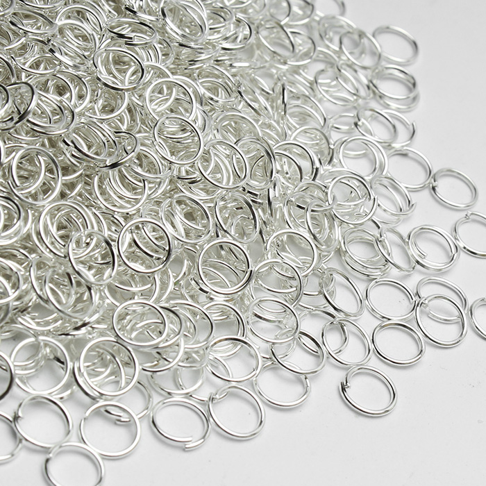 Ogniwka Kółeczka montażowe sprężynki d=6 mm 0,7 mm, metal - kolor jasne srebro