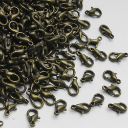 Zapięcie karabińczyk 10 mm, metal - kolor brązowy