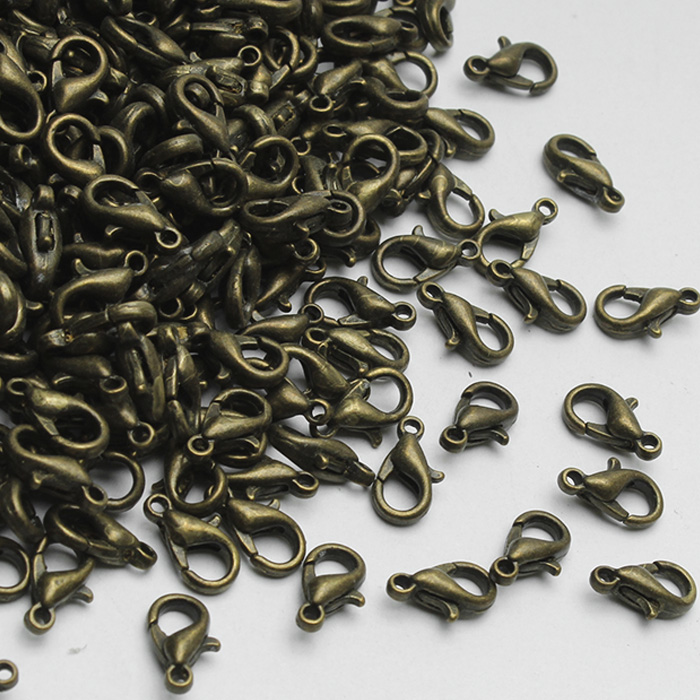 Zapięcie karabińczyk 10 mm, metal - kolor brązowy