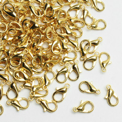 Zapięcie karabińczyk 12 mm, metal - kolor złoto