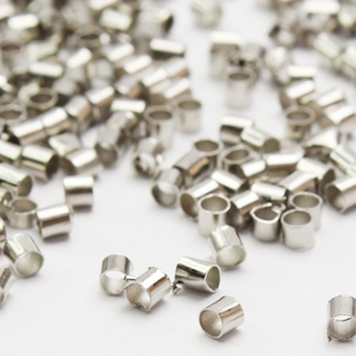 Zaciski Rurki Stopery 1 mm, metal - kolor ciemne srebro