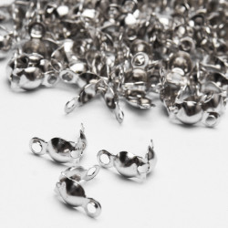 Łapaczki do linki Końcówki Zaciski 7 mm, metal - kolor srebrny