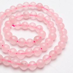 Kwarc różowe  koraliki z kamienia 6 mm - kulka gładka