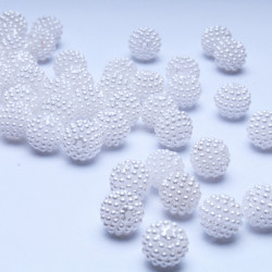 Koraliki perełki Malinki Bayberry 12 mm аkrylowe perłowe Białe 