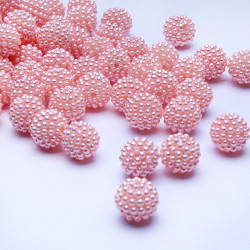 Koraliki perełki Malinki Bayberry 12 mm аkrylowe Różowe 
