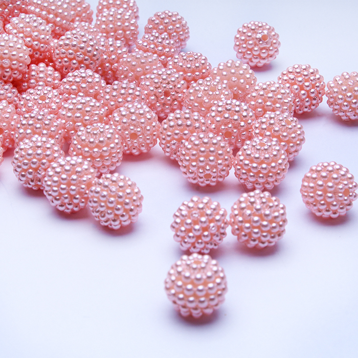 Koraliki perełki Malinki Bayberry 12 mm аkrylowe Różowe 