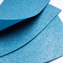 Pianka brokatowa dekoracyjna (Foamiran) 2 mm 20х30 cm Niebieska