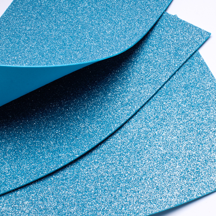 Pianka brokatowa dekoracyjna (Foamiran) 2 mm 20х30 cm Niebieska