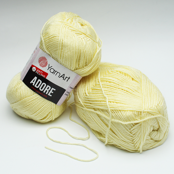 Włóczka YarnArt Adore AntiPilling - 339 Żółty jasny 100g - 280m