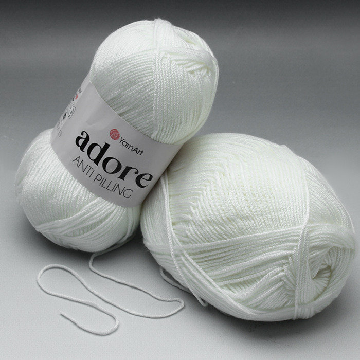 Włóczka YarnArt Adore AntiPilling - 336 Biała 100g - 280m