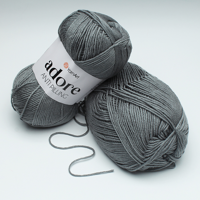 Włóczka YarnArt Adore AntiPilling - 342 Szara 100g - 280m