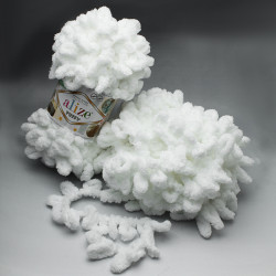 Włóczka Alize Puffy - 55 BIAŁY 100g - 9,2m