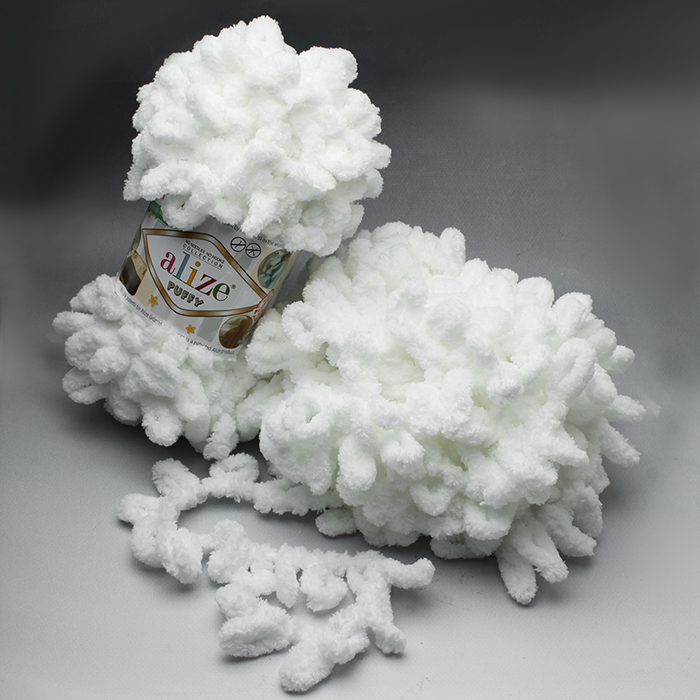 Włóczka Alize Puffy - 55 BIAŁY 100g - 9,2m
