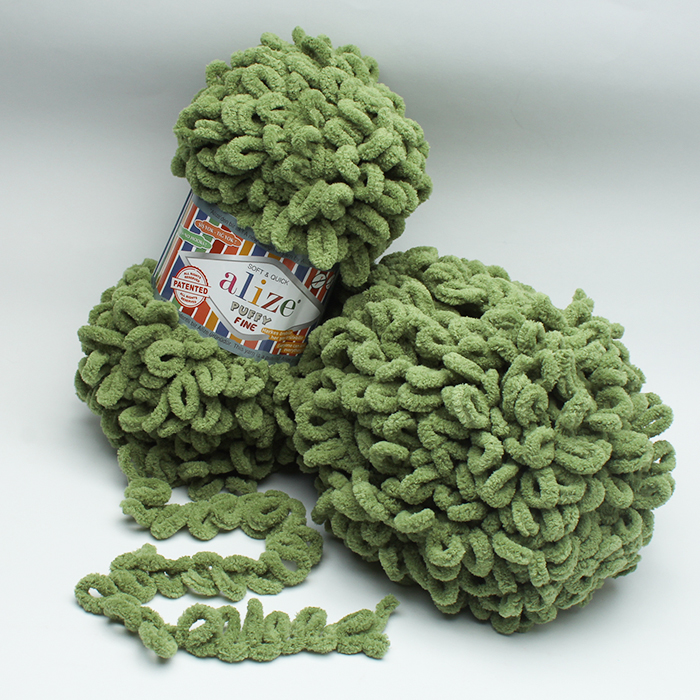 Włóczka Alize Puffy Fine - 485 ZIELONY 100g - 14m