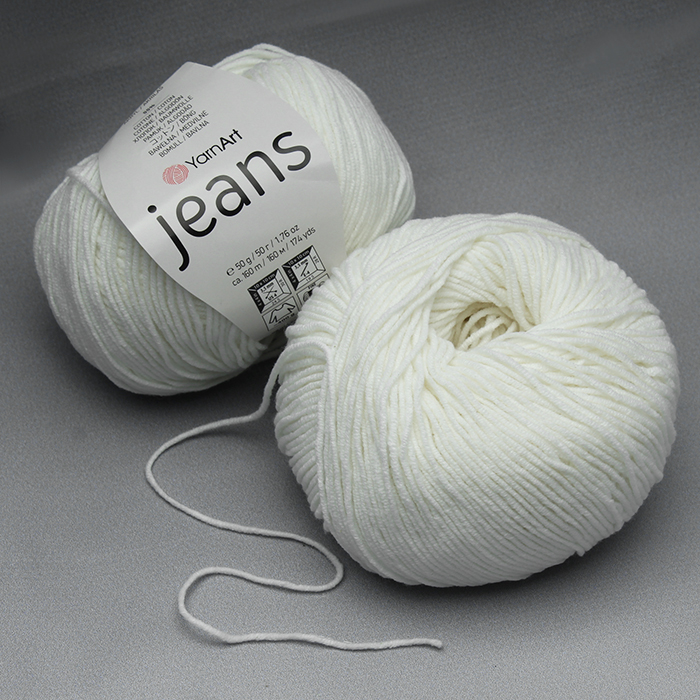Włóczka YarnArt Jeans - 01 Biały 50g - 160m