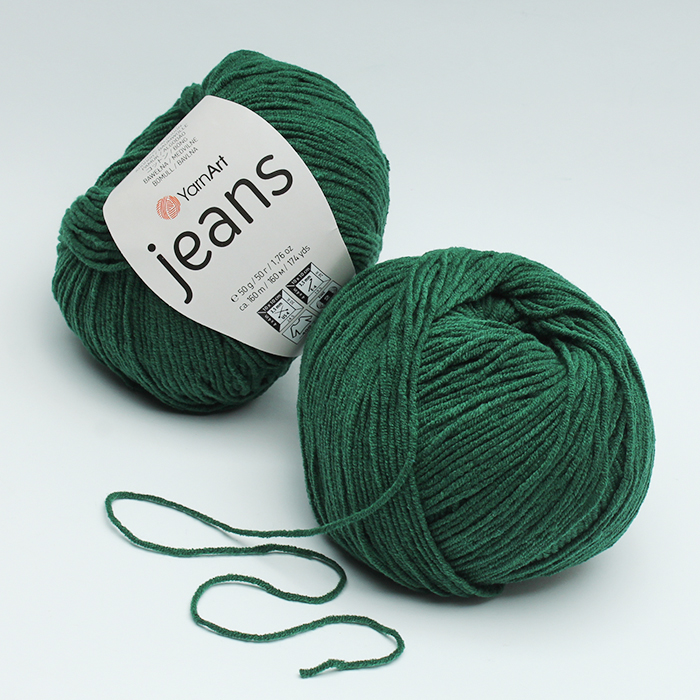 Włóczka YarnArt Jeans - 92 Zielony butelka 50g - 160m