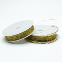 Drut miedziany na szpuli 0,3 mm x 50 m - kolor złoto