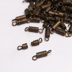 Zapięcie Skręcane do biżuterii 15 mm, d=4 mm, metal - kolor brązowy