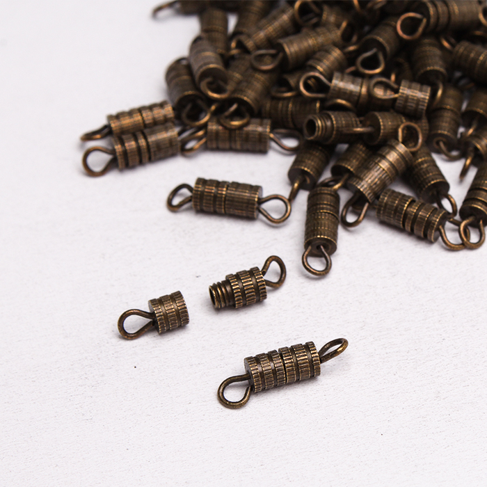 Zapięcie Skręcane do biżuterii 15 mm, d=4 mm, metal - kolor brązowy