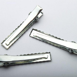 Baza spinki do włosów Krokodylek 45 mm (№5), metal - kolor Srebro