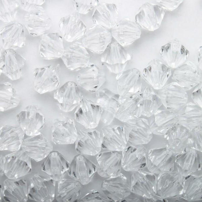 Koraliki przezroczyste Bicone akrylowe 8mm