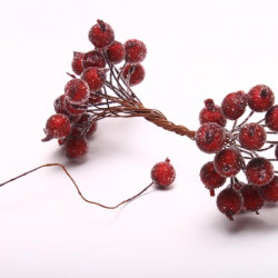 Sztuczna Jarzębina ozdobna, Cukrowej jagody d=12 mm Bordowa